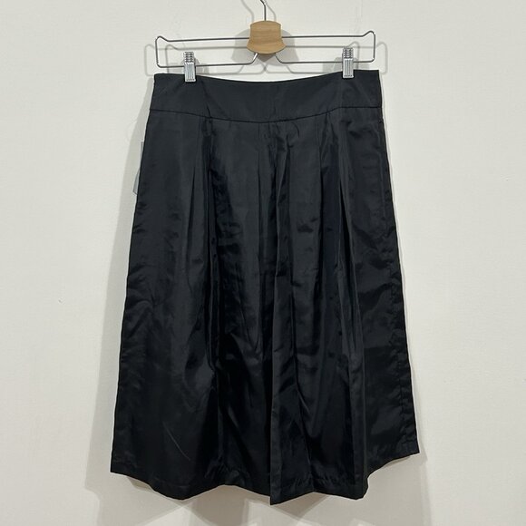 Worthington Women’s Black Taffeta Skirt Sz 10 NWT Lined A-Line Pleated - Picture 2 of 10